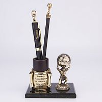 Фигурка на камне "Атлант" со стаканом для письменных принадлежностей БФКСПП-61атлант